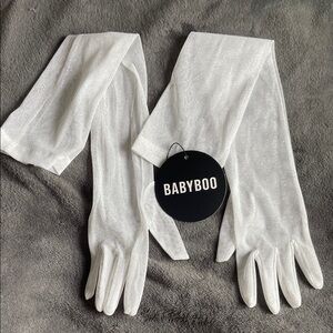 Babyboo White Sheer sparkle Gloves